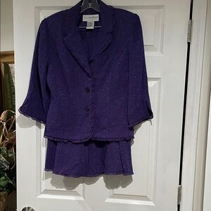 Sag Harbor Deep Purple Jacket and Skirt Ensemble